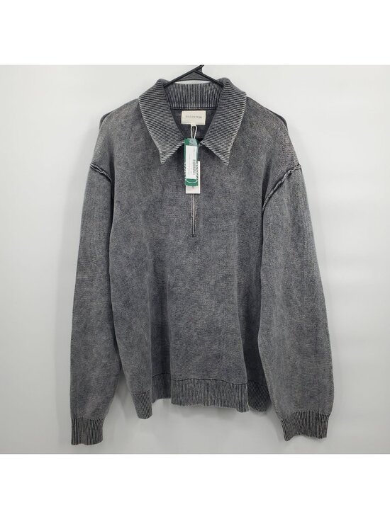 Mason Row Other - Mason Row Acid Washed 1/4 Zip Sweater Top Men Size XL NWT Regular Fit Grey